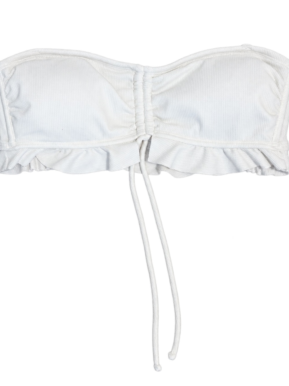 Xhilaration White Strapless Ruched Ruffle Crop Top M